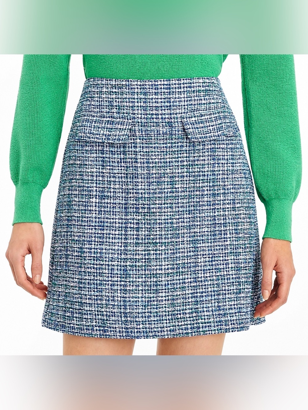 Loft NWT blue/white tweed skirt, size 18T